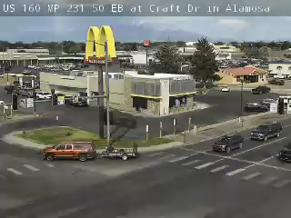 US-160 & Craft Dr traffic camera, view east, Alamosa
