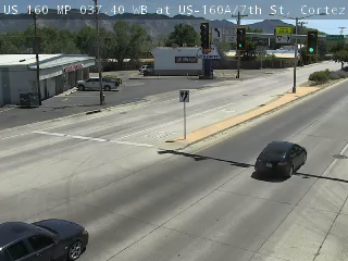 US-160 & US-160A traffic camera, view west, Cortez, Colorado