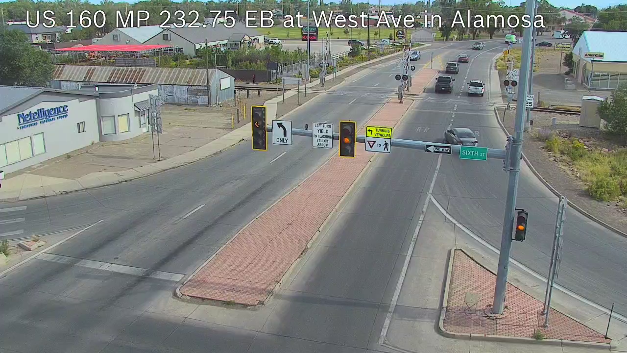 US-160 & West Ave traffic camera, view west, Alamosa