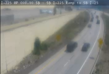 I-225 & SB I-25 traffic camera, view south, Littleton, Colorado