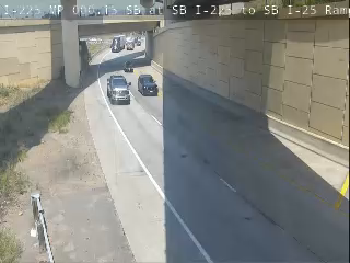 I-225 & SB I-25 traffic camera, view south, Littleton, Colorado