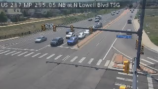 US-287 & N Lowell Blvd traffic camera, view north, Broomfield, Colorado