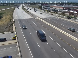 C-470 & S University Blvd traffic camera, view east, Littleton, Colorado