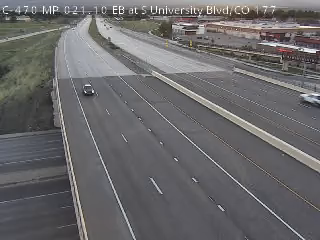 C-470 MP 021.10 EB at S University Blvd/CO 177
