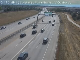 C-470 & S Quebec St traffic camera, view east, Littleton