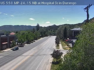 US-550 & Hospital St traffic camera, view north, Durango, Colorado